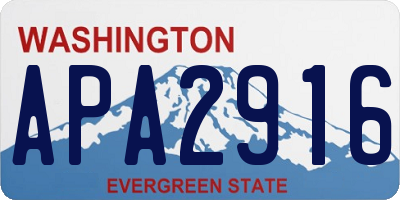 WA license plate APA2916