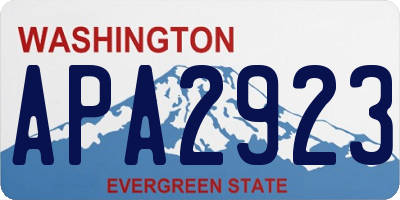WA license plate APA2923