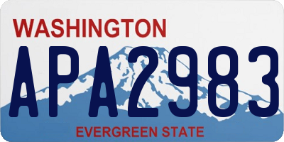WA license plate APA2983
