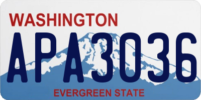 WA license plate APA3036