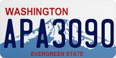 WA license plate APA3090