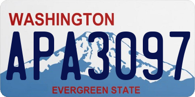 WA license plate APA3097