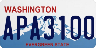 WA license plate APA3100