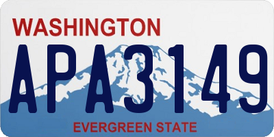 WA license plate APA3149