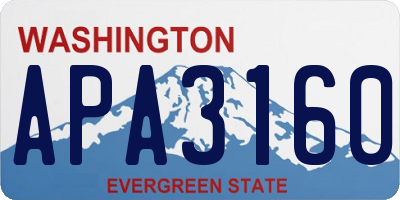 WA license plate APA3160