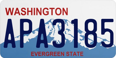 WA license plate APA3185
