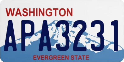 WA license plate APA3231