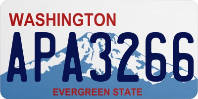WA license plate APA3266