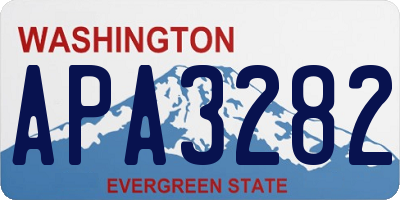 WA license plate APA3282