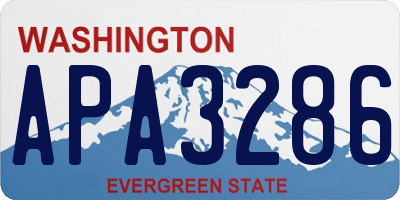 WA license plate APA3286