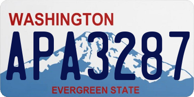 WA license plate APA3287