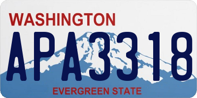 WA license plate APA3318