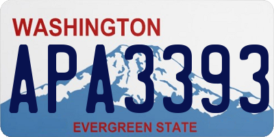 WA license plate APA3393