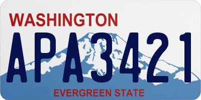WA license plate APA3421