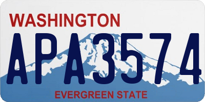 WA license plate APA3574