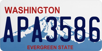 WA license plate APA3586