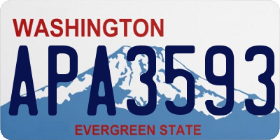 WA license plate APA3593