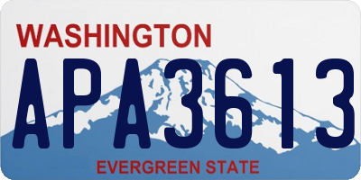 WA license plate APA3613