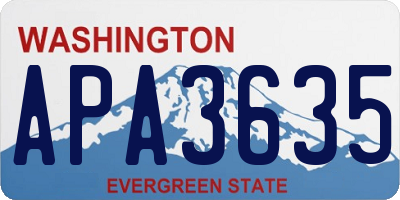 WA license plate APA3635