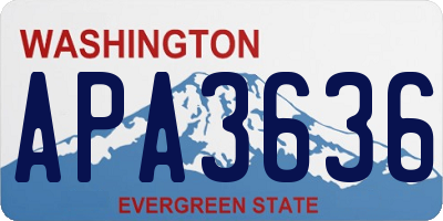 WA license plate APA3636