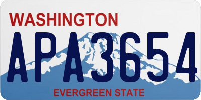 WA license plate APA3654