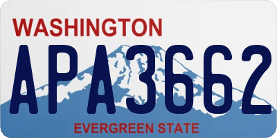 WA license plate APA3662