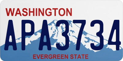 WA license plate APA3734