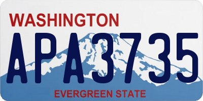 WA license plate APA3735