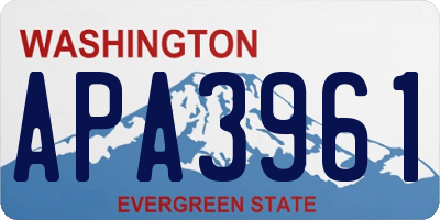 WA license plate APA3961