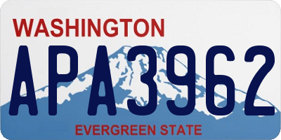 WA license plate APA3962