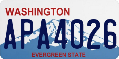 WA license plate APA4026