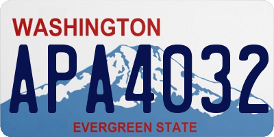 WA license plate APA4032
