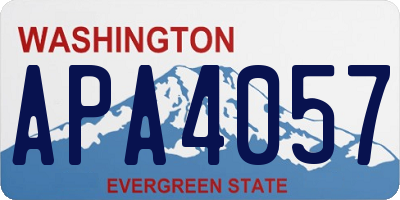 WA license plate APA4057