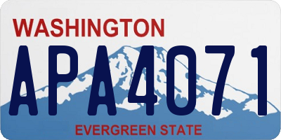 WA license plate APA4071