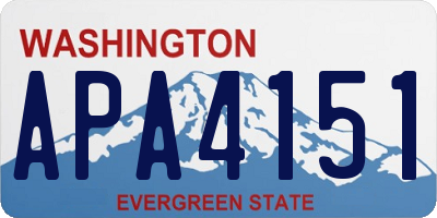 WA license plate APA4151