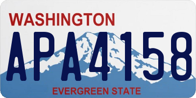 WA license plate APA4158