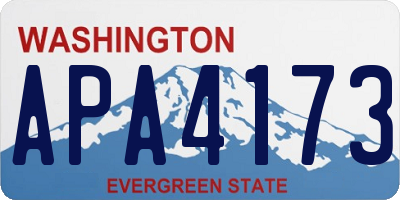 WA license plate APA4173