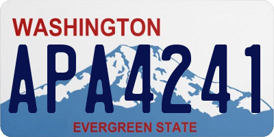WA license plate APA4241