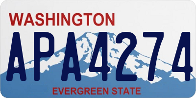 WA license plate APA4274
