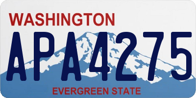 WA license plate APA4275
