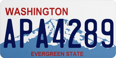 WA license plate APA4289