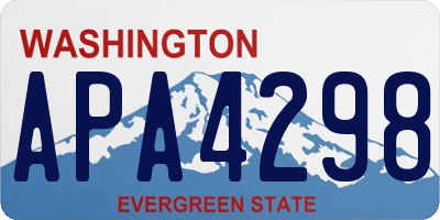 WA license plate APA4298