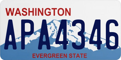 WA license plate APA4346