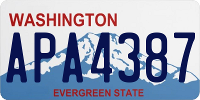 WA license plate APA4387
