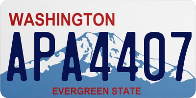 WA license plate APA4407