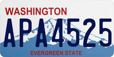 WA license plate APA4525