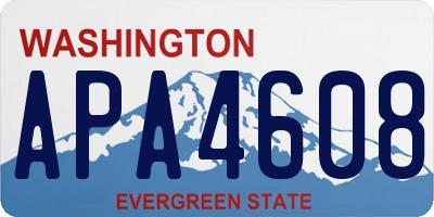 WA license plate APA4608
