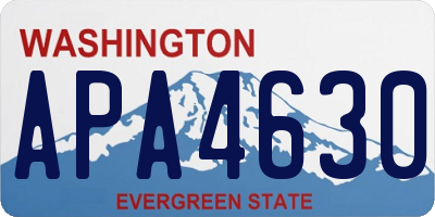 WA license plate APA4630