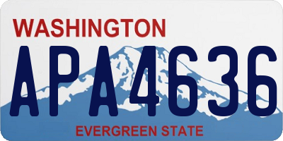 WA license plate APA4636