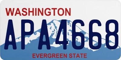 WA license plate APA4668